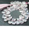 Natural Rose Quartz Smooth Pear Drop Beads Strand Length 8 Inches and Size 9mm to 12mm approx.